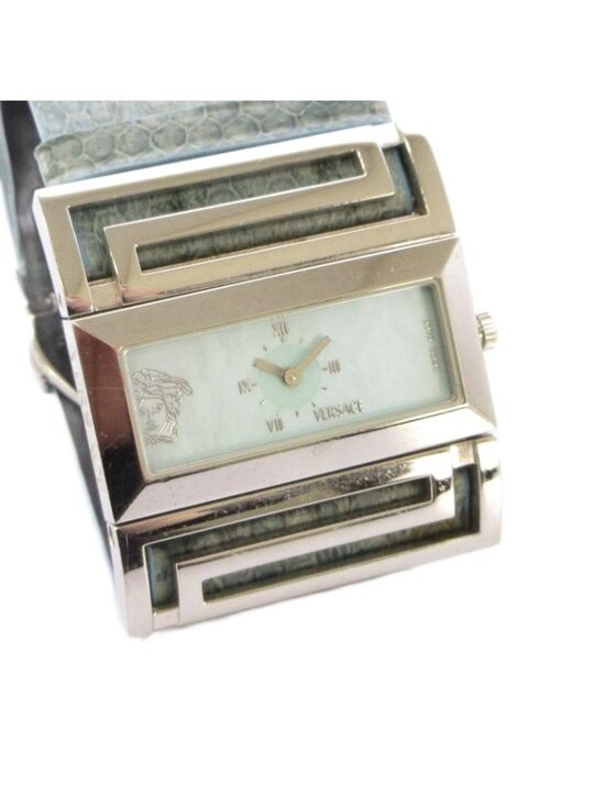 Versace Watch Quartz Analog 2 Hand Leather Band Medusa Light Blue Silver Color main image 7